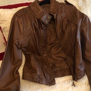 Aeropostale brown faux leather jacket